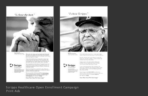 Scripps Healthcare Open Enrollment Campaign Print Ads