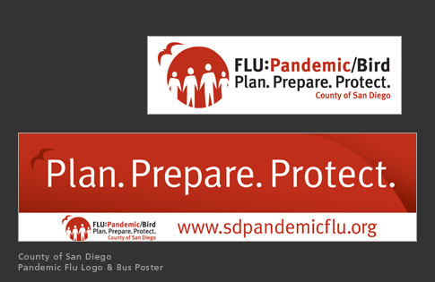 County of San Diego - Pandemic Flu Logo & Bus Poster