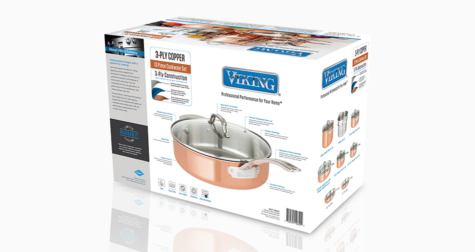 Viking 13 Pc Copper Set Packaging Design
