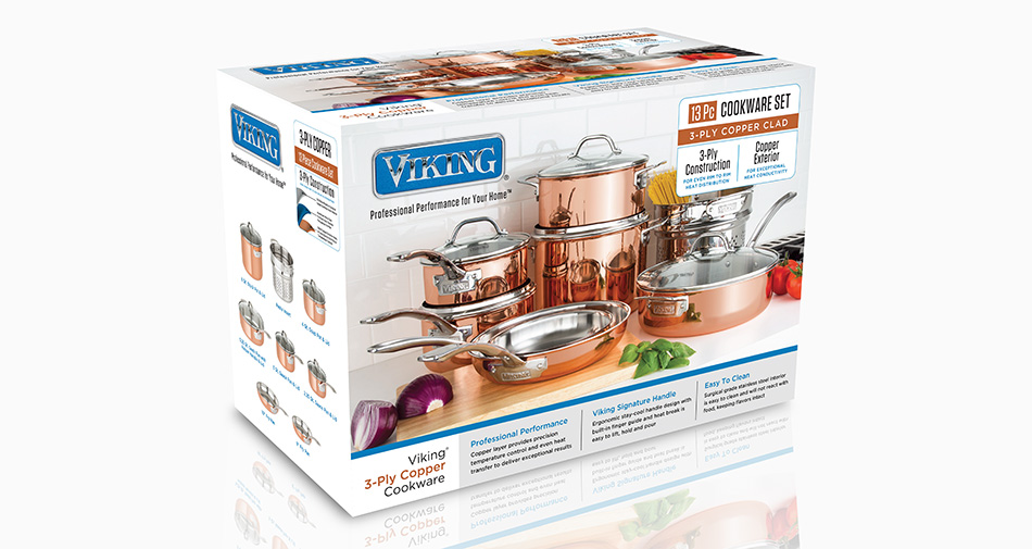 Viking 13 Pc Copper Set Packaging Design